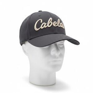 Cabela's Classic Logo Hat - Grey & Black - Adjustable Snapback Cap